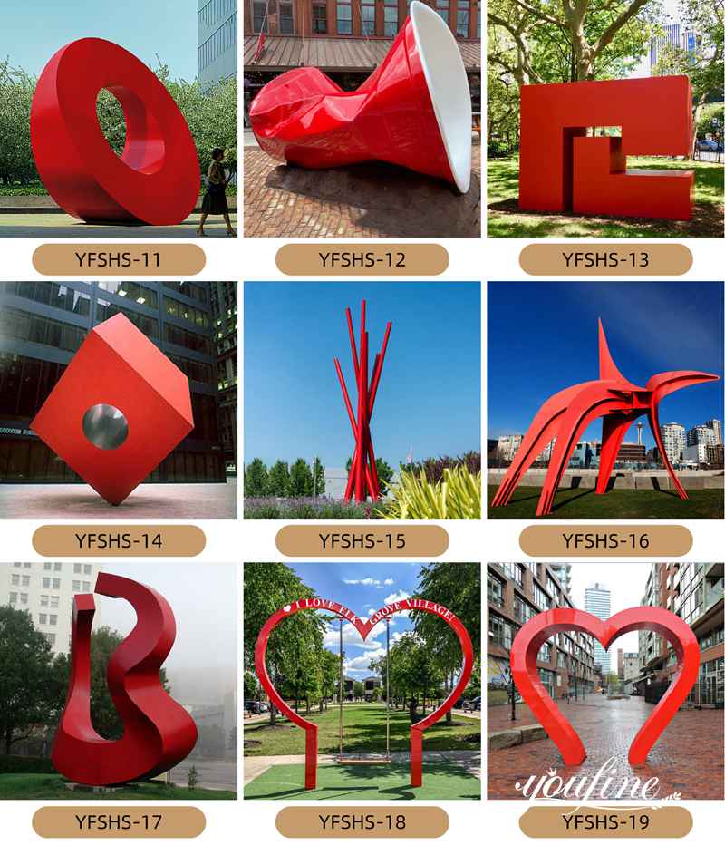 Red Heart Sculpture Stainless Steel Art Design for Sale CSS-576 - Center Square - 4