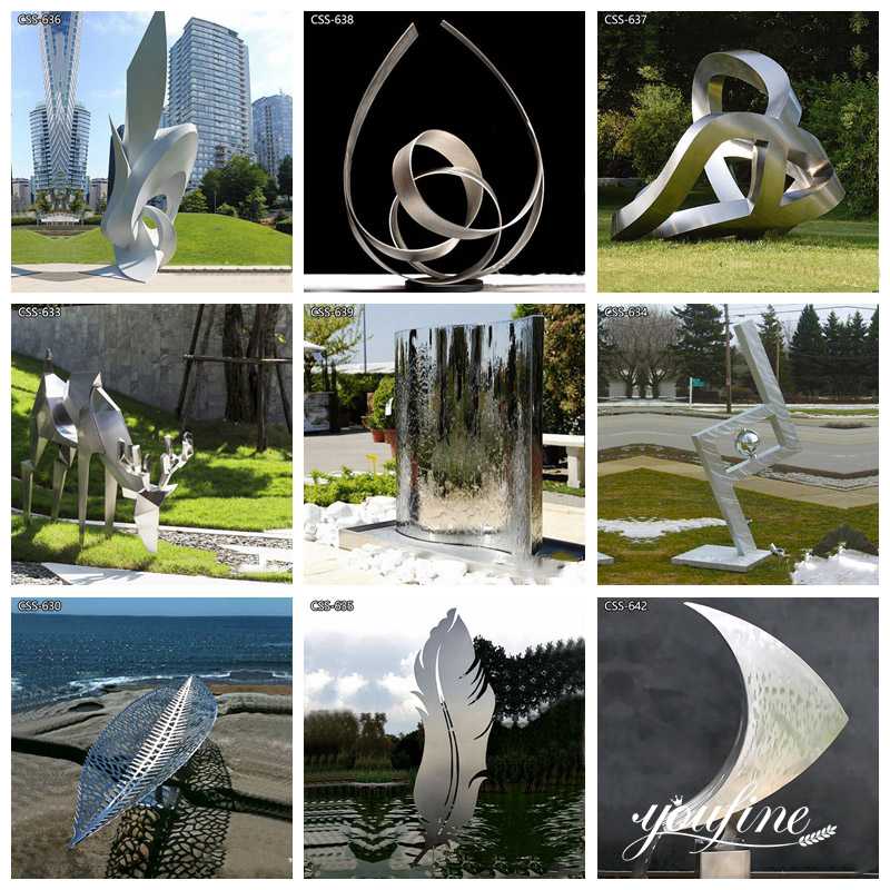 Water Drop Sculpture Mirror Art Geometric Split Design Supplier CSS-676 - Center Square - 3