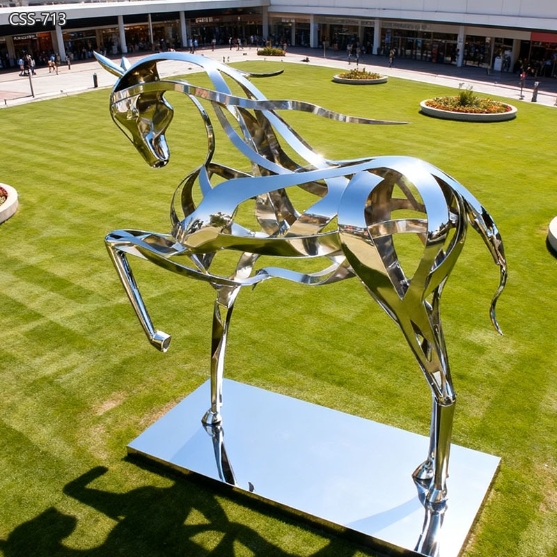 modern Life-size Abstract Art Metal Horse Sculpture