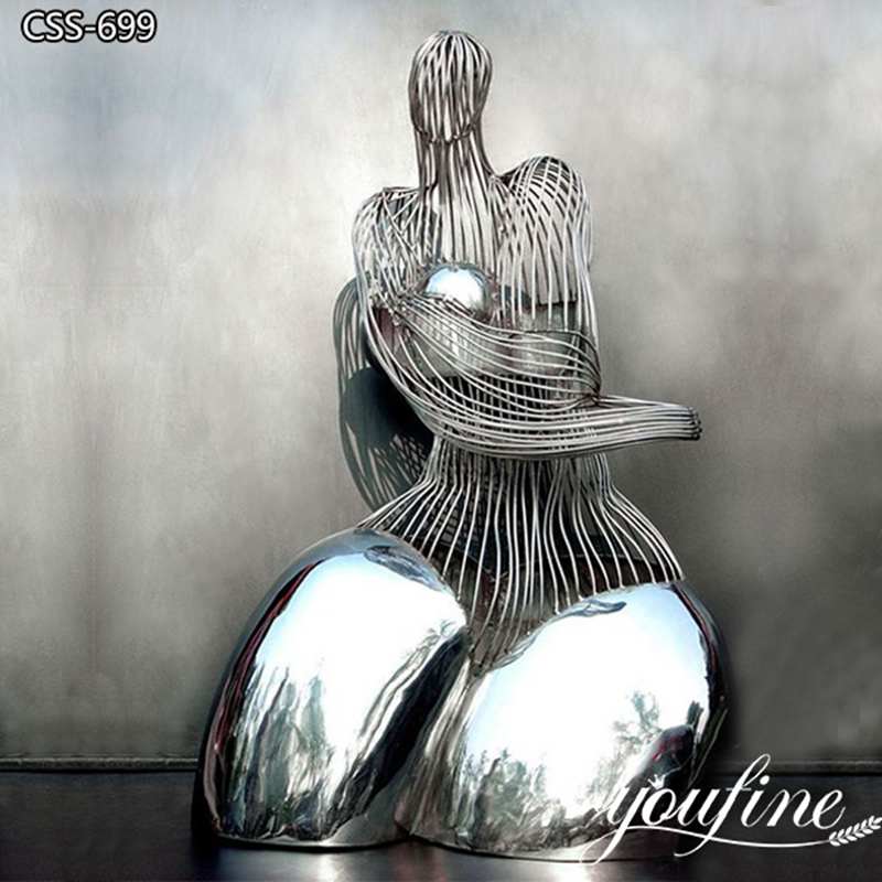 Modern Female Sculpture Stainless Steel Art Decor for Sale CSS-699