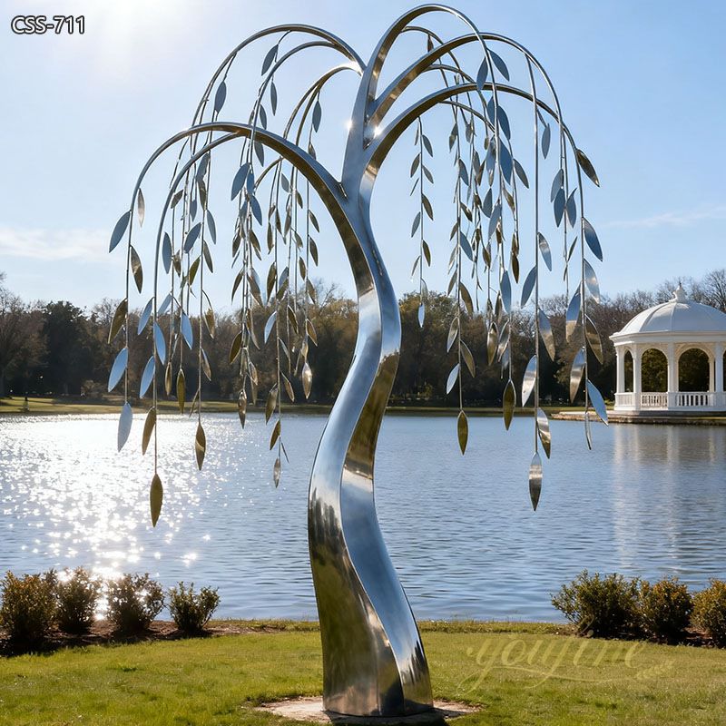 Outdoor Free Standing Metal Willow Tree Sculpture for Garden CSS-711