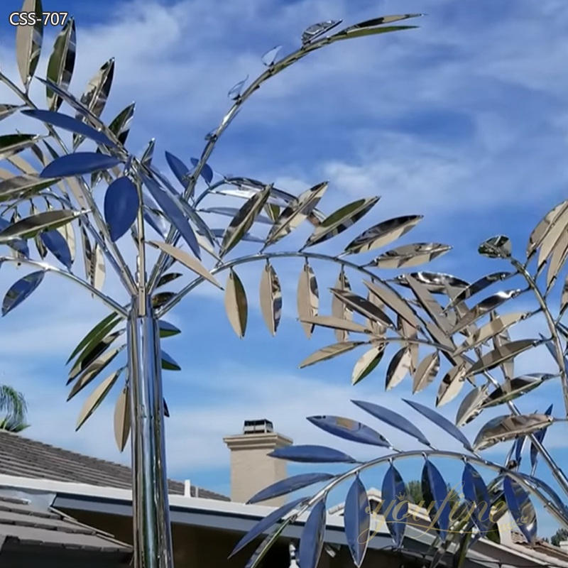 Outdoor Stainless Steel Palm Tree Sculpture for Sale CSS-707 - Stainless Steel Tree Sculpture - 4