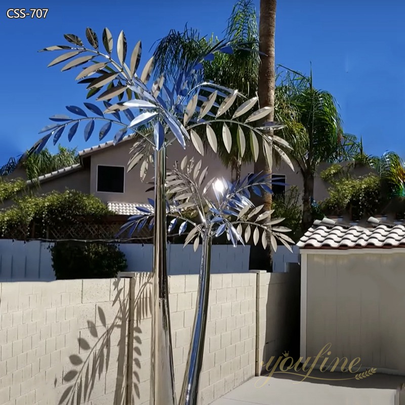 Outdoor Stainless Steel Palm Tree Sculpture for Sale CSS-707 - Stainless Steel Tree Sculpture - 5