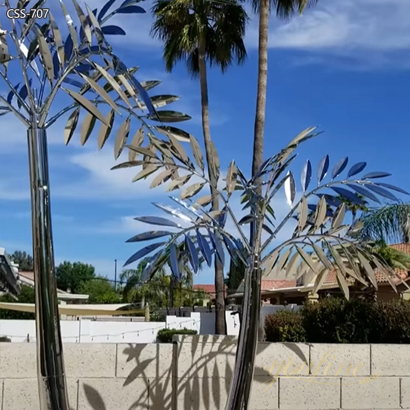 Outdoor Stainless Steel Palm Tree Sculpture for Sale CSS-707 - Stainless Steel Tree Sculpture - 6
