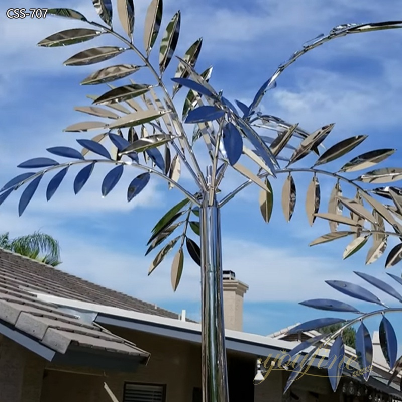 Outdoor Stainless Steel Palm Tree Sculpture for Sale CSS-707 - Stainless Steel Tree Sculpture - 7