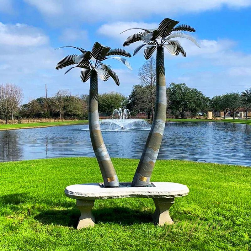 Outdoor Stainless Steel Palm Tree Sculpture for Sale CSS-707 - Stainless Steel Tree Sculpture - 12