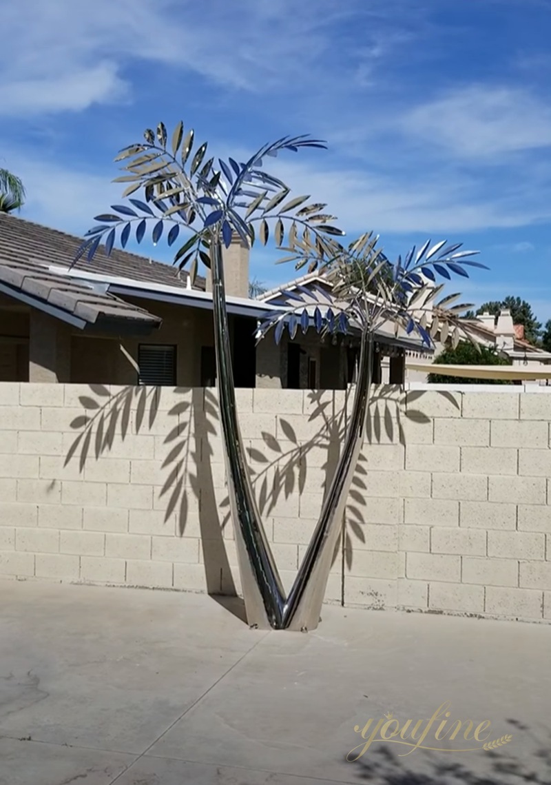 Outdoor Stainless Steel Palm Tree Sculpture for Sale CSS-707 - Stainless Steel Tree Sculpture - 1