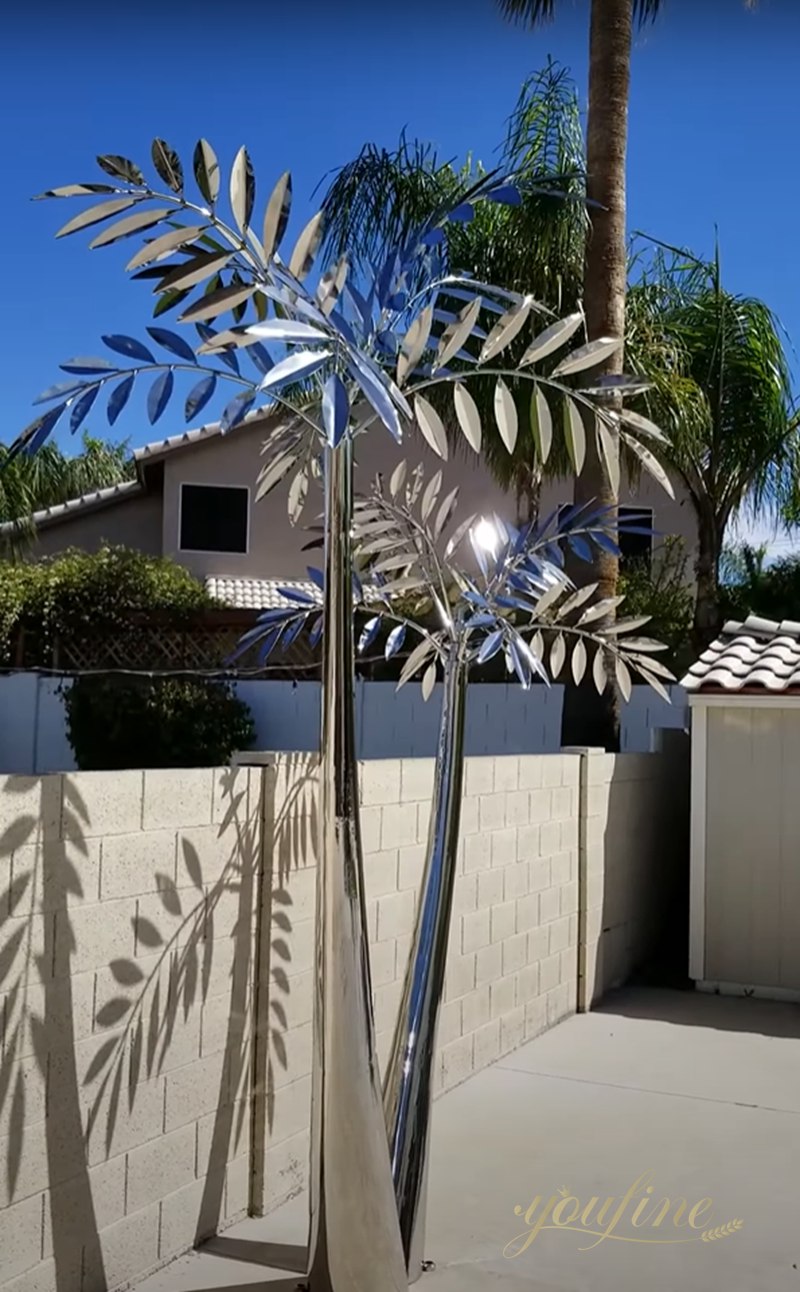 Outdoor Stainless Steel Palm Tree Sculpture for Sale CSS-707 - Stainless Steel Tree Sculpture - 2