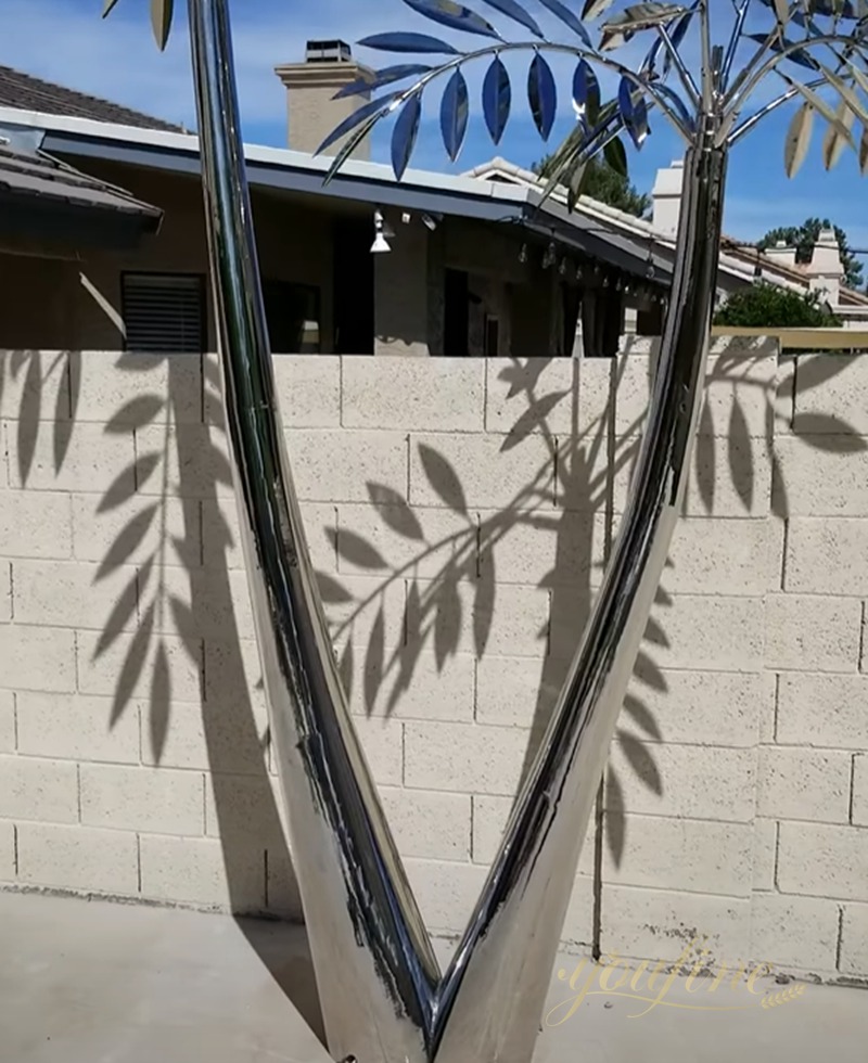 Outdoor Stainless Steel Palm Tree Sculpture for Sale CSS-707 - Stainless Steel Tree Sculpture - 3
