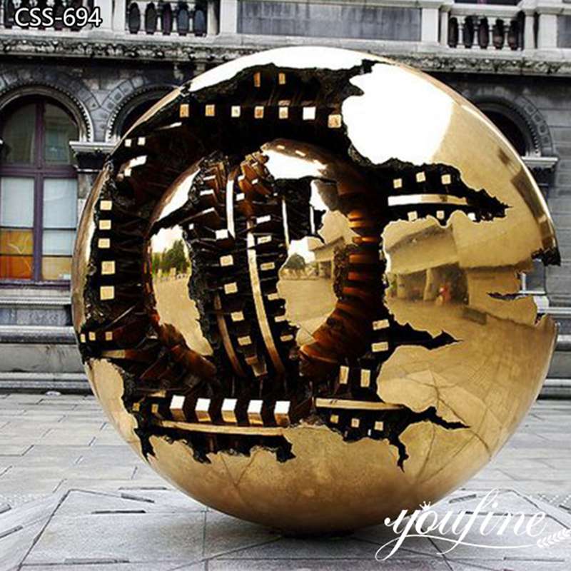 Sphere Sculpture Stainless Steel Art Decor Manufacturer CSS-702 - Garden Metal Sculpture - 2