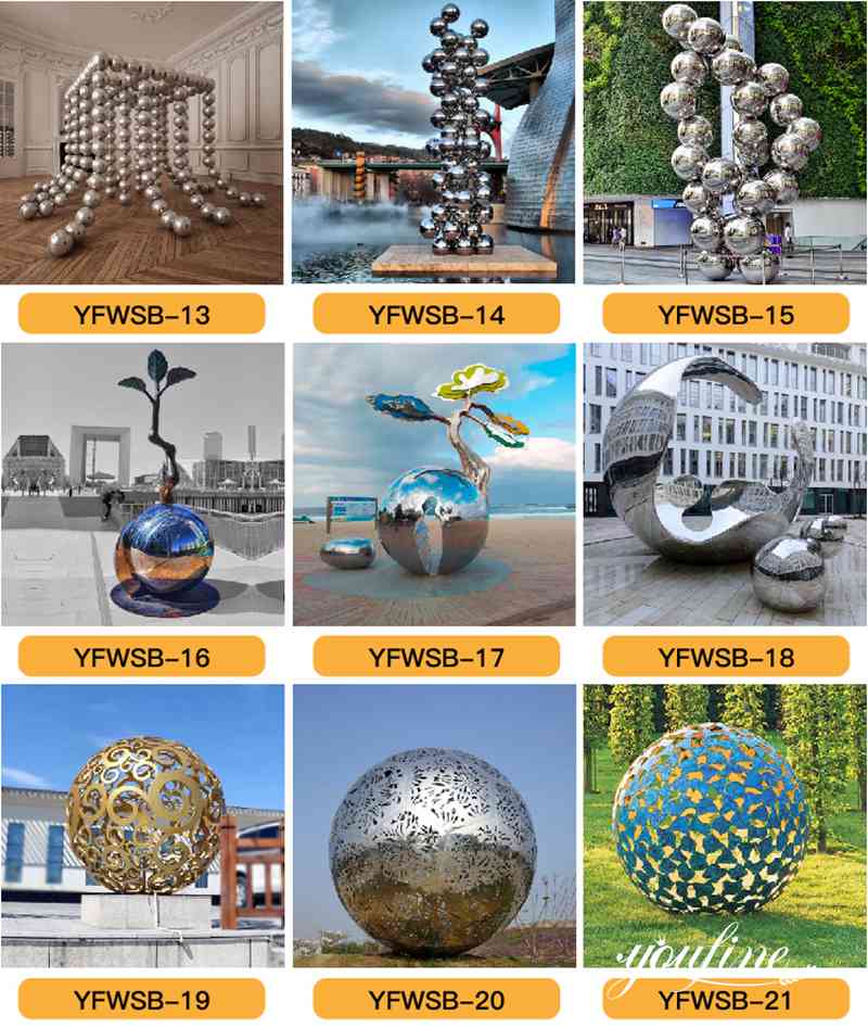 Sphere Sculpture Stainless Steel Art Decor Manufacturer CSS-702 - Garden Metal Sculpture - 5