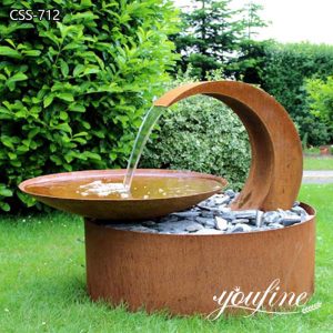 Large Round Plate Corten Steel Water Fountain Garden Factory Directly Supply CSS-712