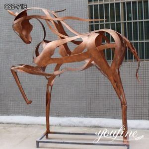 Outdoor Life-size Abstract Art Metal Horse Sculpture for Sale CSS-713