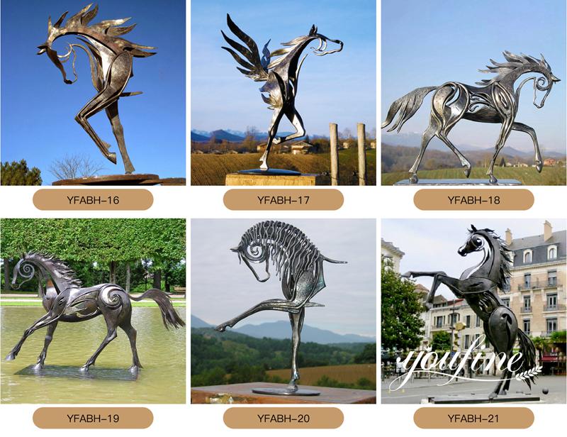 Stainless Steel Large Rearing Horse Statue for Sale CSS-916 - Garden Metal Sculpture - 8