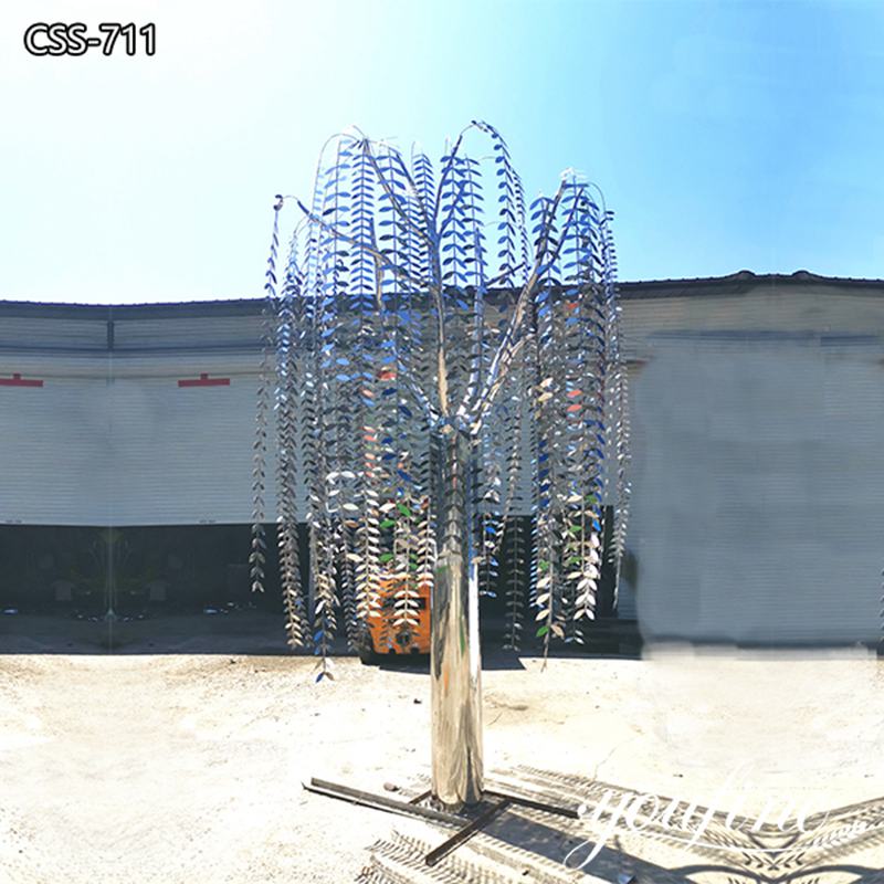 Outdoor FreeStanding Metal Tree Sculpture Stainless Steel Sculpture