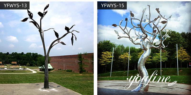 Outdoor Free Standing Metal Tree Sculpture Willow Art Factory Supplier CSS-711 - Stainless Steel Tree Sculpture - 6