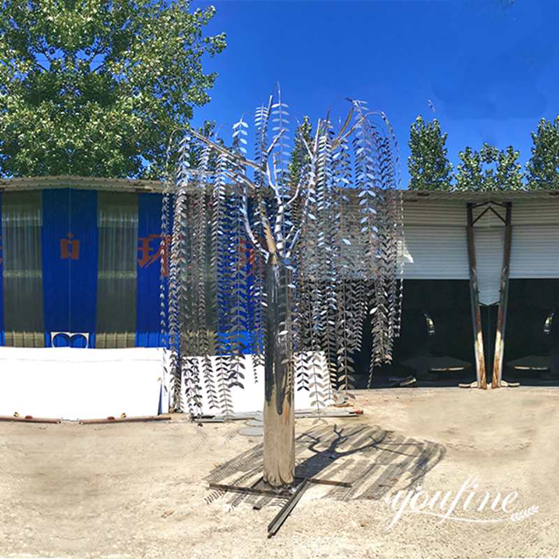 Outdoor Free Standing Metal Tree Sculpture Willow Art Factory Supplier CSS-711 - Stainless Steel Tree Sculpture - 2