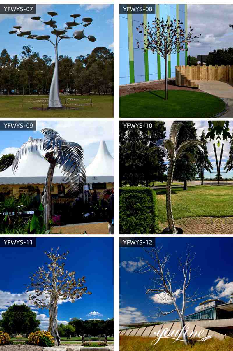 Outdoor Stainless Steel Palm Tree Sculpture for Sale CSS-707 - Stainless Steel Tree Sculpture - 8