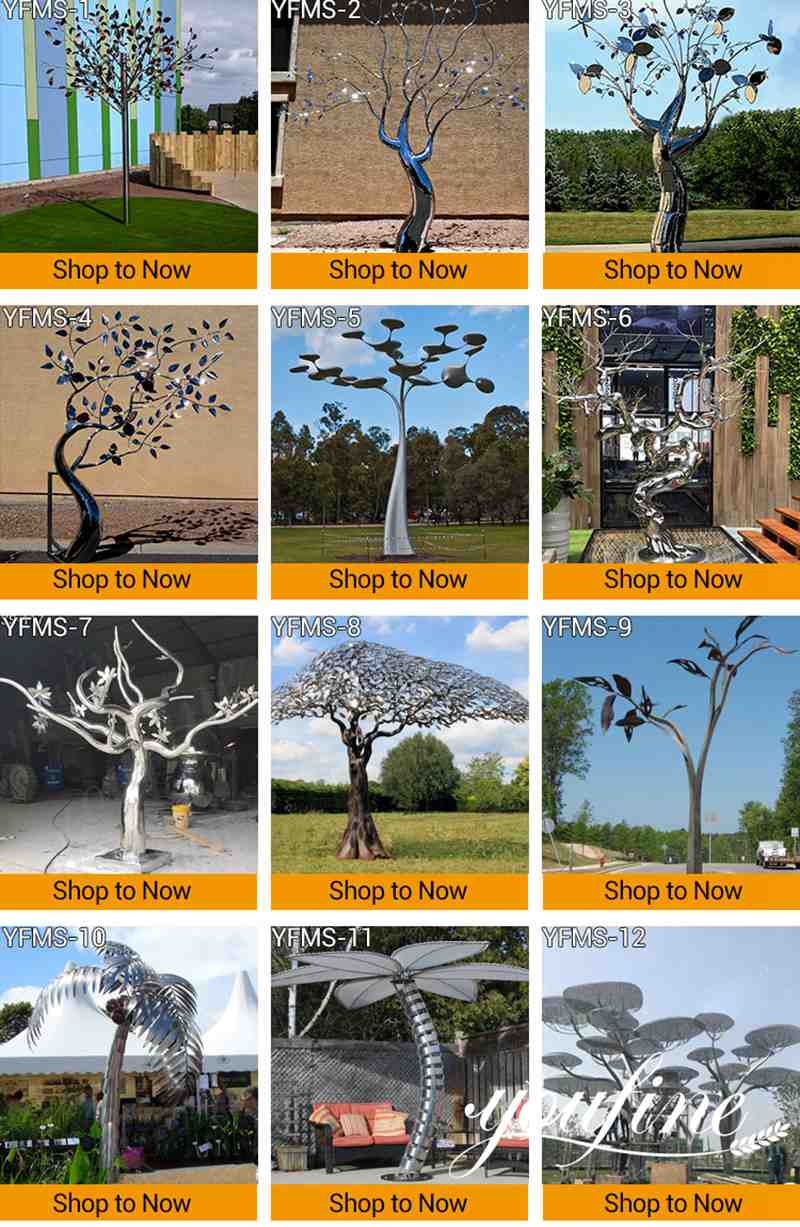 Outdoor Free Standing Metal Tree Sculpture Willow Art Factory Supplier CSS-711 - Stainless Steel Tree Sculpture - 5