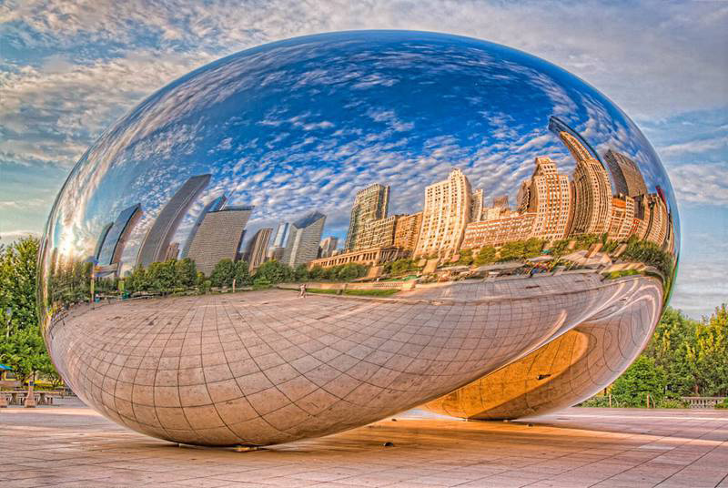 stainless steel cloud gate sculpture (4)