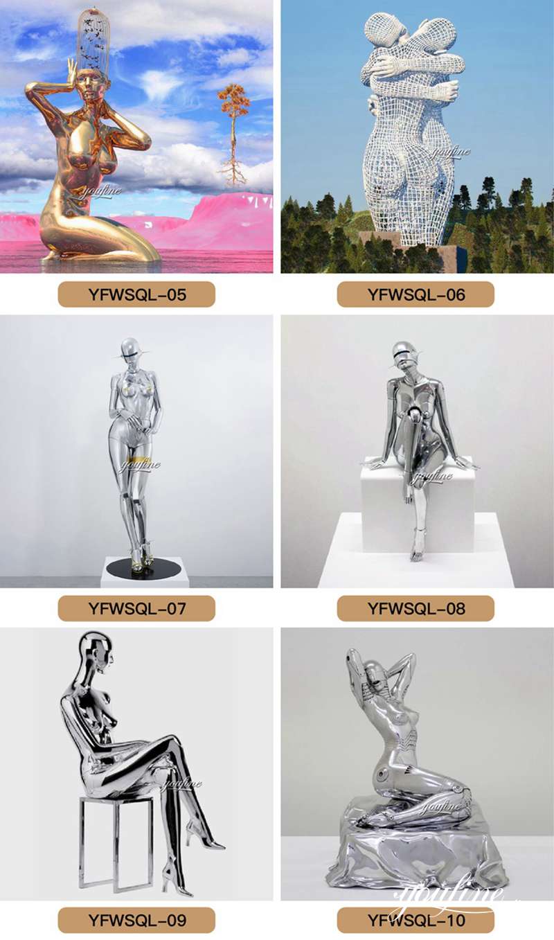 Stainless Steel Statue Modern Abstract Figure Art for Sale CSS-682 - Center Square - 3