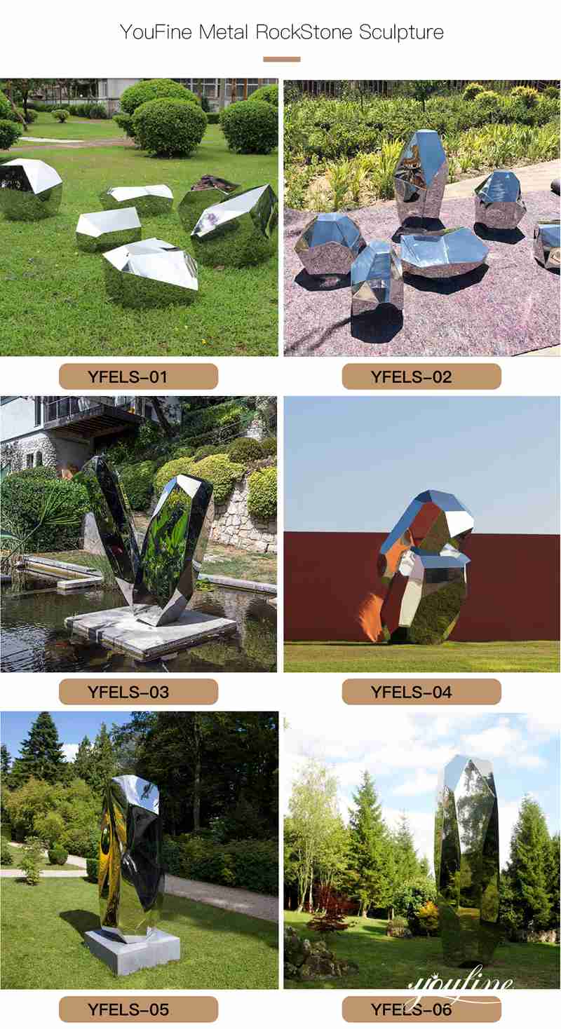 Abstract Geometric Sculpture Stainless Steel Outdoor Decor for Sale CSS-740 - Center Square - 5