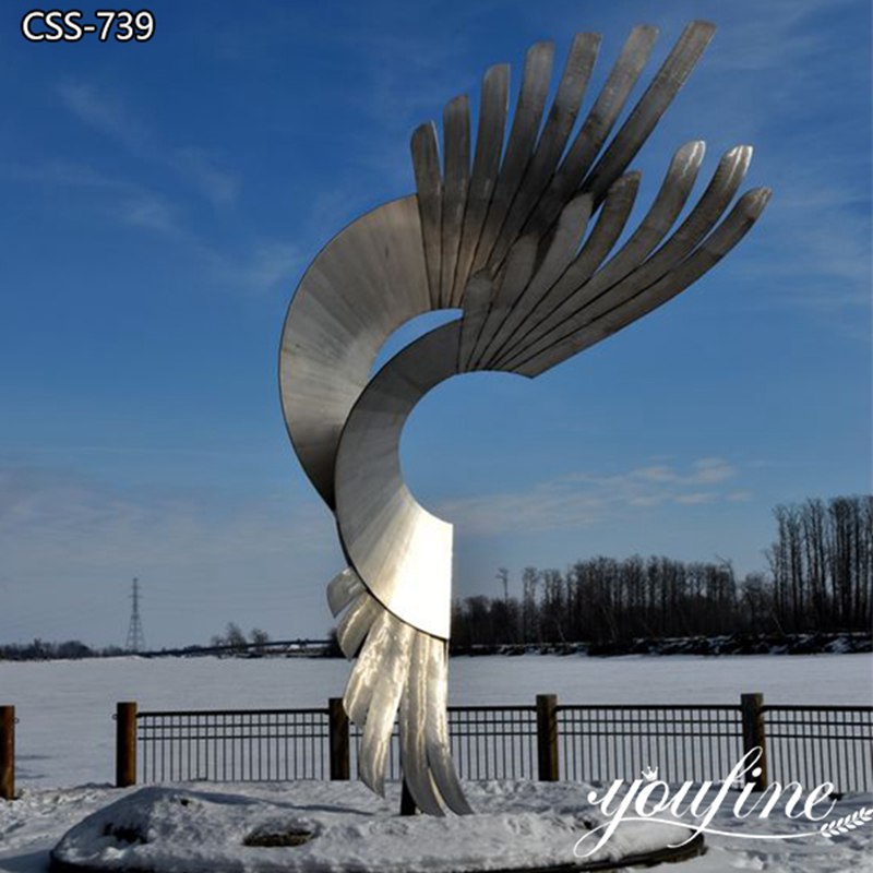 Abstract Metal Sculpture Large Wing Art Decor for Sale CSS-739 - Garden Metal Sculpture - 2