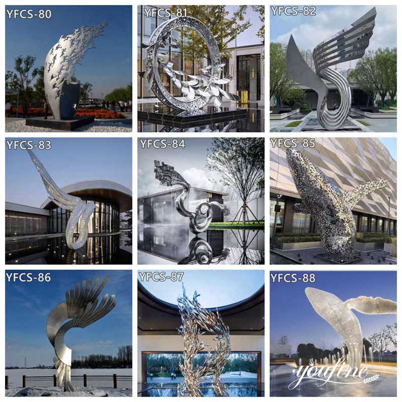 Abstract Metal Sculpture Large Wing Art Decor for Sale CSS-739 - Garden Metal Sculpture - 5