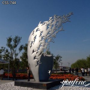Abstract Outdoor Sculpture Stainless Steel Art Supplier CSS-744