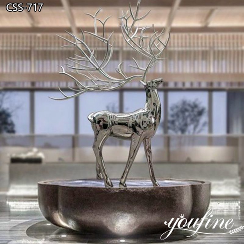 Mesmerize Geometric Metal Deer Sculptures for Lobby - Geometric Sculpture - 5