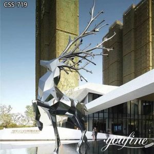Large Metal Deer Sculpture Modern Garden Decor Supplier CSS-719