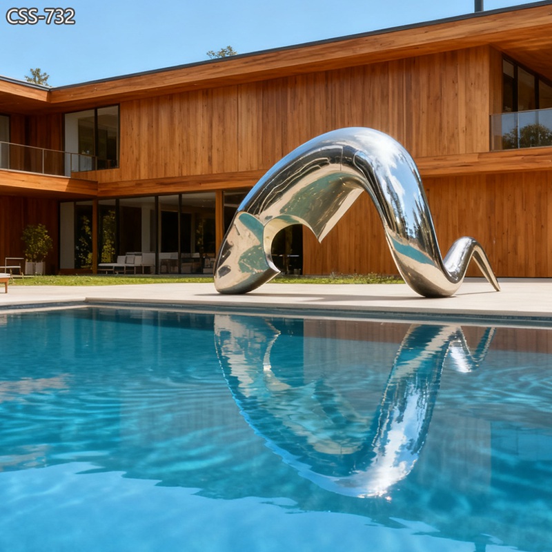 Extra Modern Large Outdoor Metal Sculptures for Sale CSS-732 - Garden Metal Sculpture - 3 Large Outdoor Metal Sculpture for water side