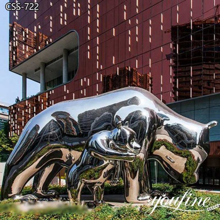 Metal Bear Sculpture High Polished Art You Fine Metal Sculpture