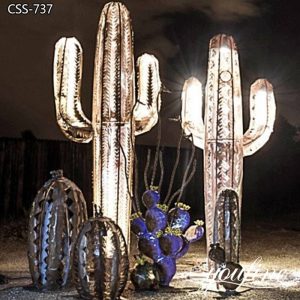 Outdoor Metal Cactus Sculpture Light Art Decor for Sale CSS-737