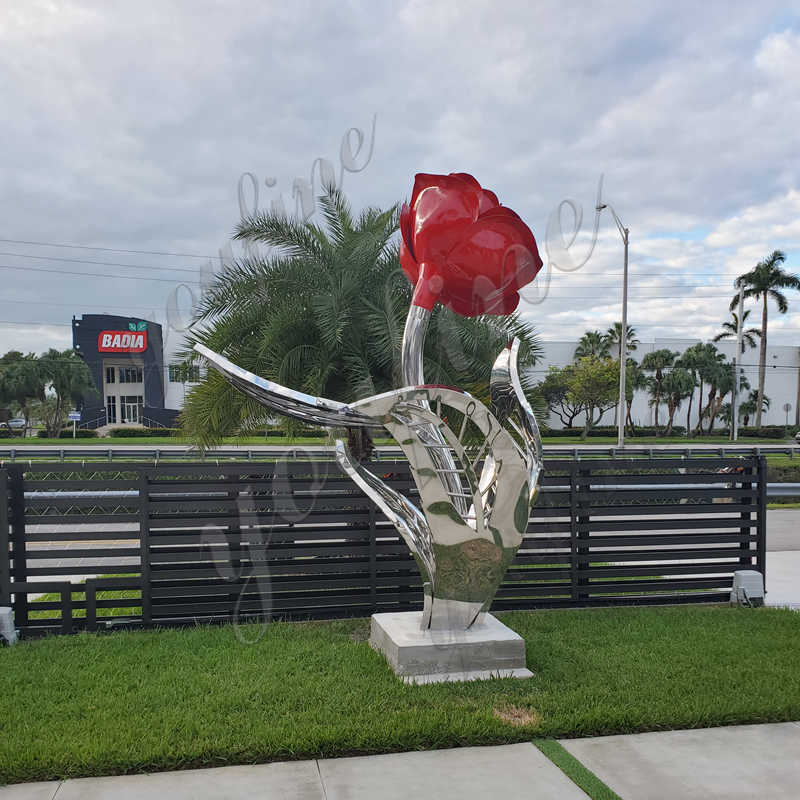 Stainless Steel Rose Sculpture Feedback from American Client (1)