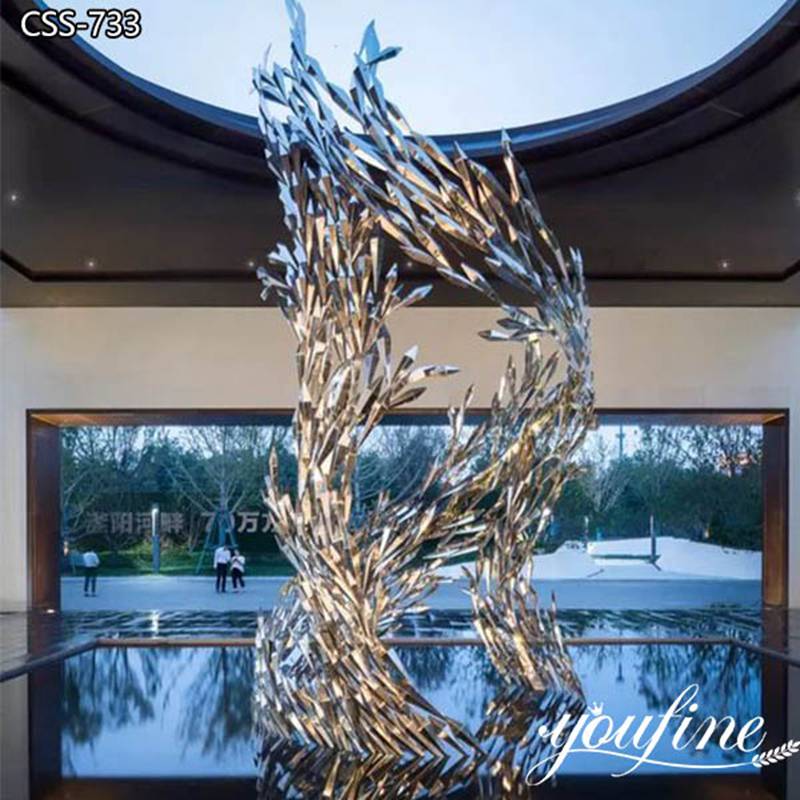 Water Feature Sculpture Stainless Steel Art Manufacturer CSS-733