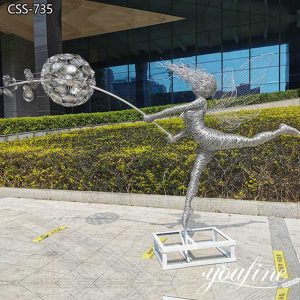 Stainless Steel Fairy Wire Figure Sculpture Outdoor Art for Sale CSS-735