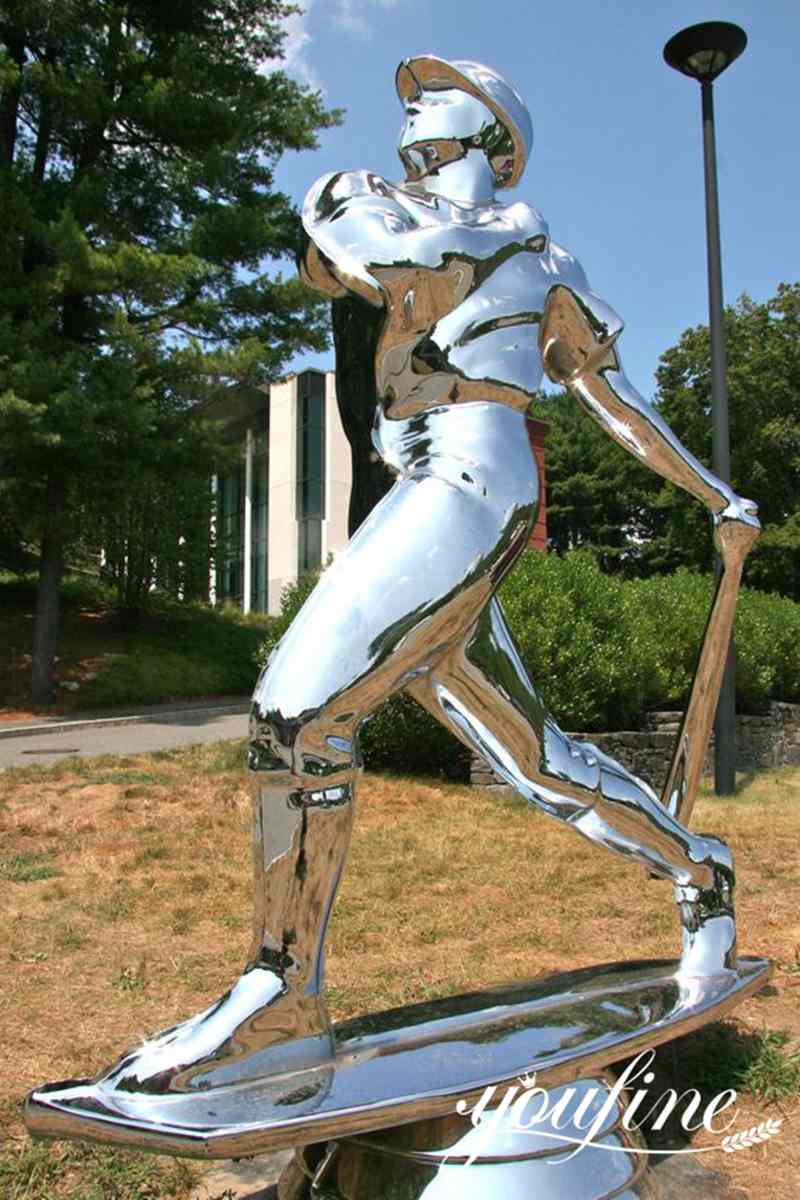Baseball Man Abstract Metal Sculpture Factories Supplier CSS-698 - Stainless Steel Figure Statue - 3