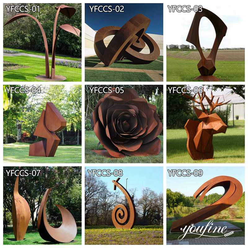 corten steel garden sculpture- YouFine Sculpture (1)