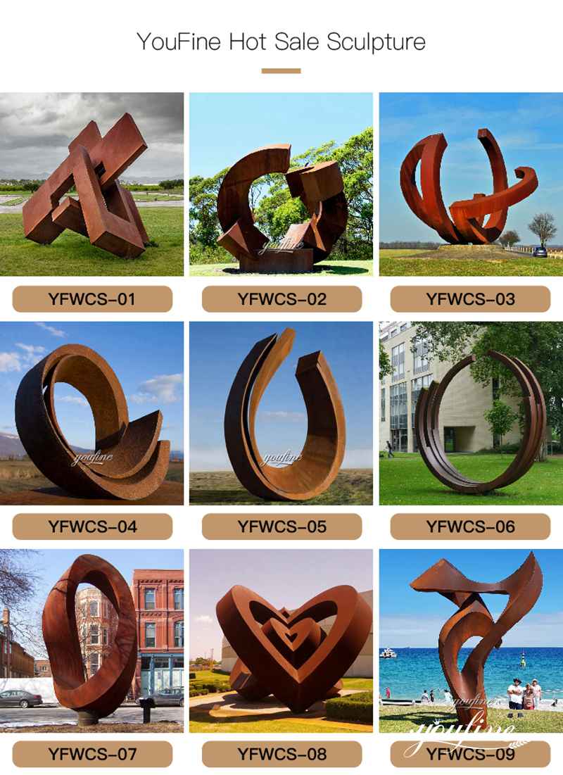 corten steel garden sculpture- YouFine Sculpture (2)