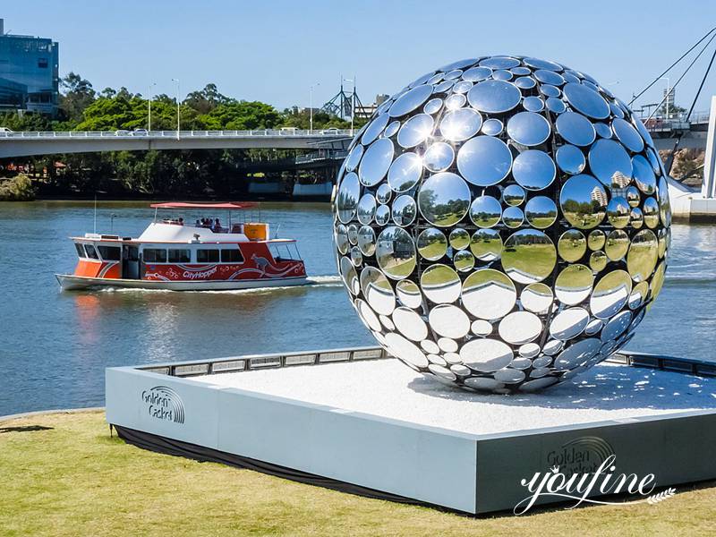 Metal Ball Sculpture Public Art Design Factory Supply CSS-714 - Square Sculpture - 1 metal ball sculpture- YouFine Sculpture (2)