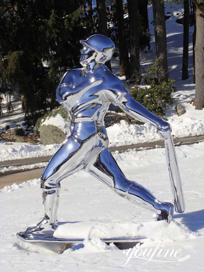 Baseball Man Abstract Metal Sculpture Factories Supplier CSS-698 - Stainless Steel Figure Statue - 4