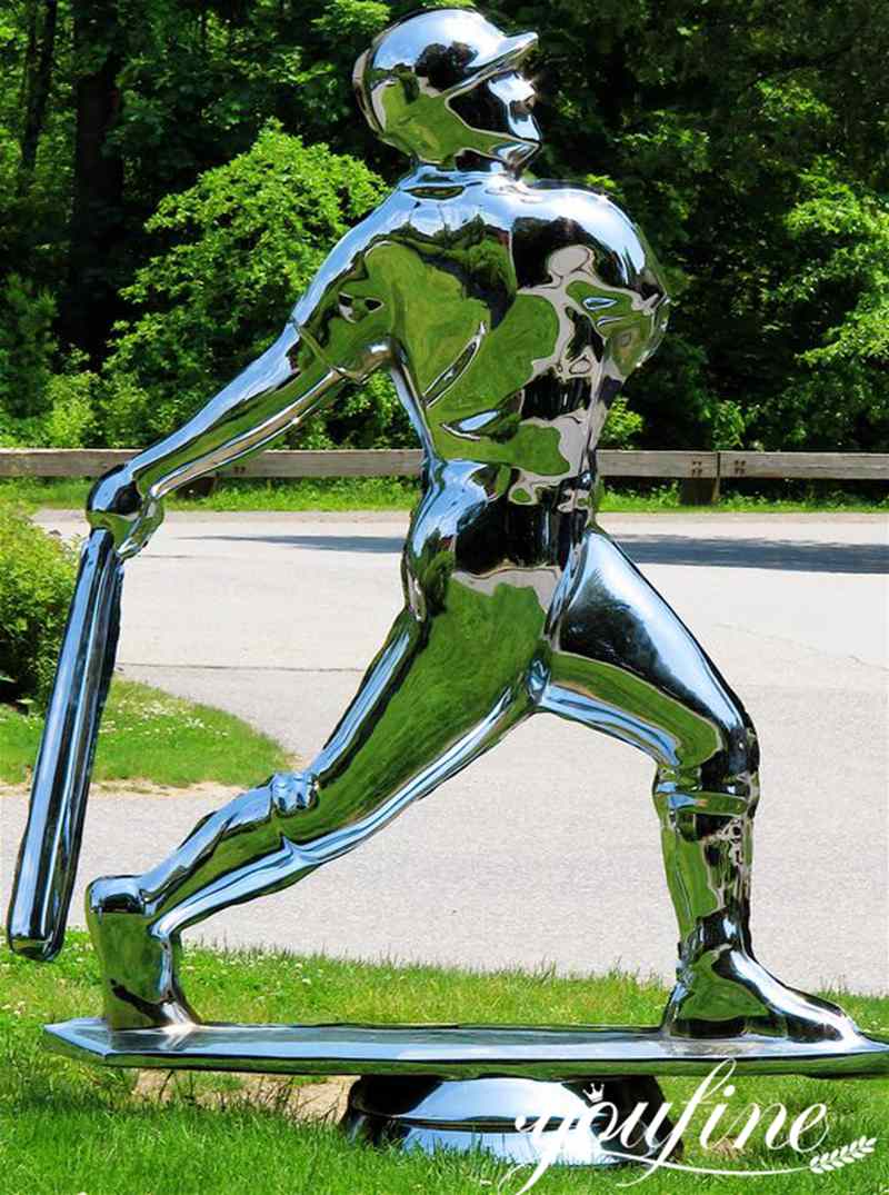 Baseball Man Abstract Metal Sculpture Factories Supplier CSS-698 - Stainless Steel Figure Statue - 2