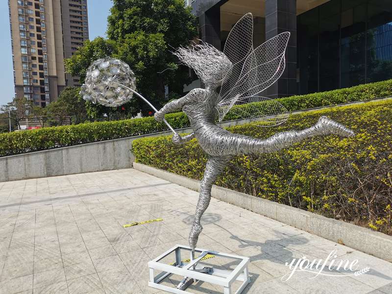 Stainless Steel Fairy Wire Figure Sculpture Outdoor Art for Sale CSS-735 - Garden Metal Sculpture - 1