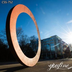 Corten Steel Sculpture Simple Ring Design Factory Supply CSS-752