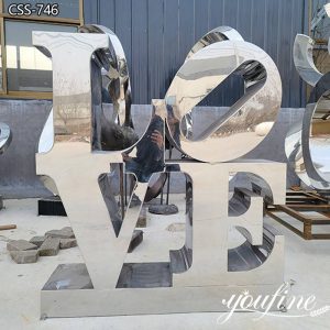 Love Sculpture Stainless Steel High Polished Art Decor for Sale CSS-746