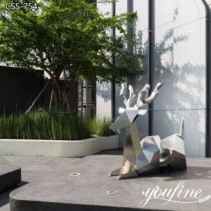Metal Deer Sculpture Modern Abstract Decor for Sale CSS-745