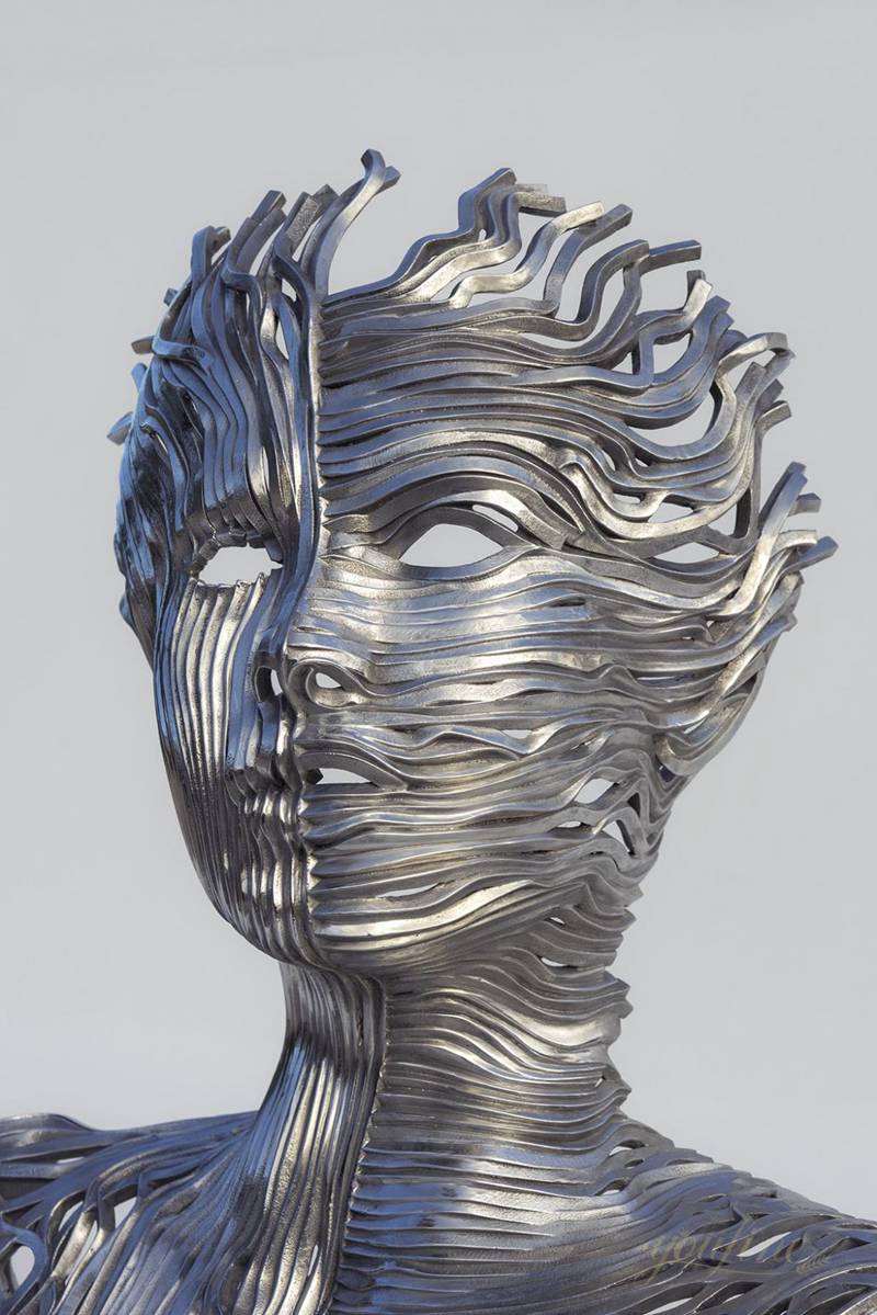 Metal Face Sculpture Modern Abstract Art Decor Manufacturer CSS-05 - Garden Metal Sculpture - 6