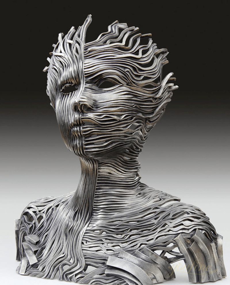 Metal Face Sculpture Modern Abstract Art Decor Manufacturer CSS-05 - Garden Metal Sculpture - 1