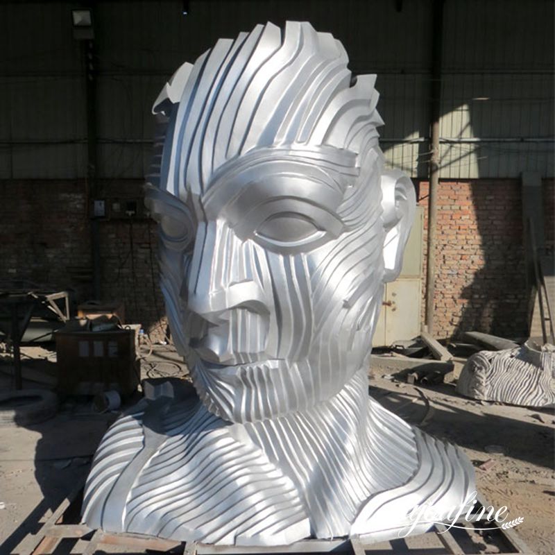 Metal Face Sculpture Modern Abstract Art Decor Manufacturer CSS-05 - Garden Metal Sculpture - 10
